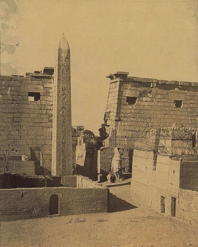 Pylons and obelisk, Thebes (Luxor), Egypt image. Click for full size.