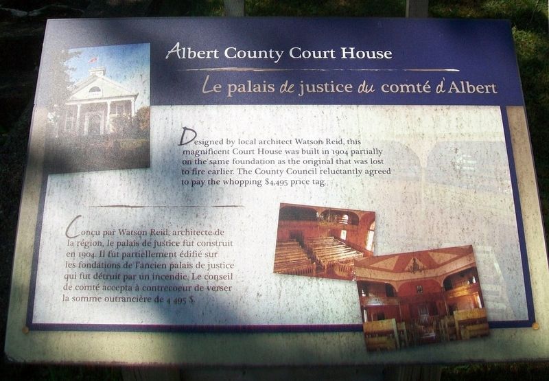 Albert County Court House Marker image. Click for full size.
