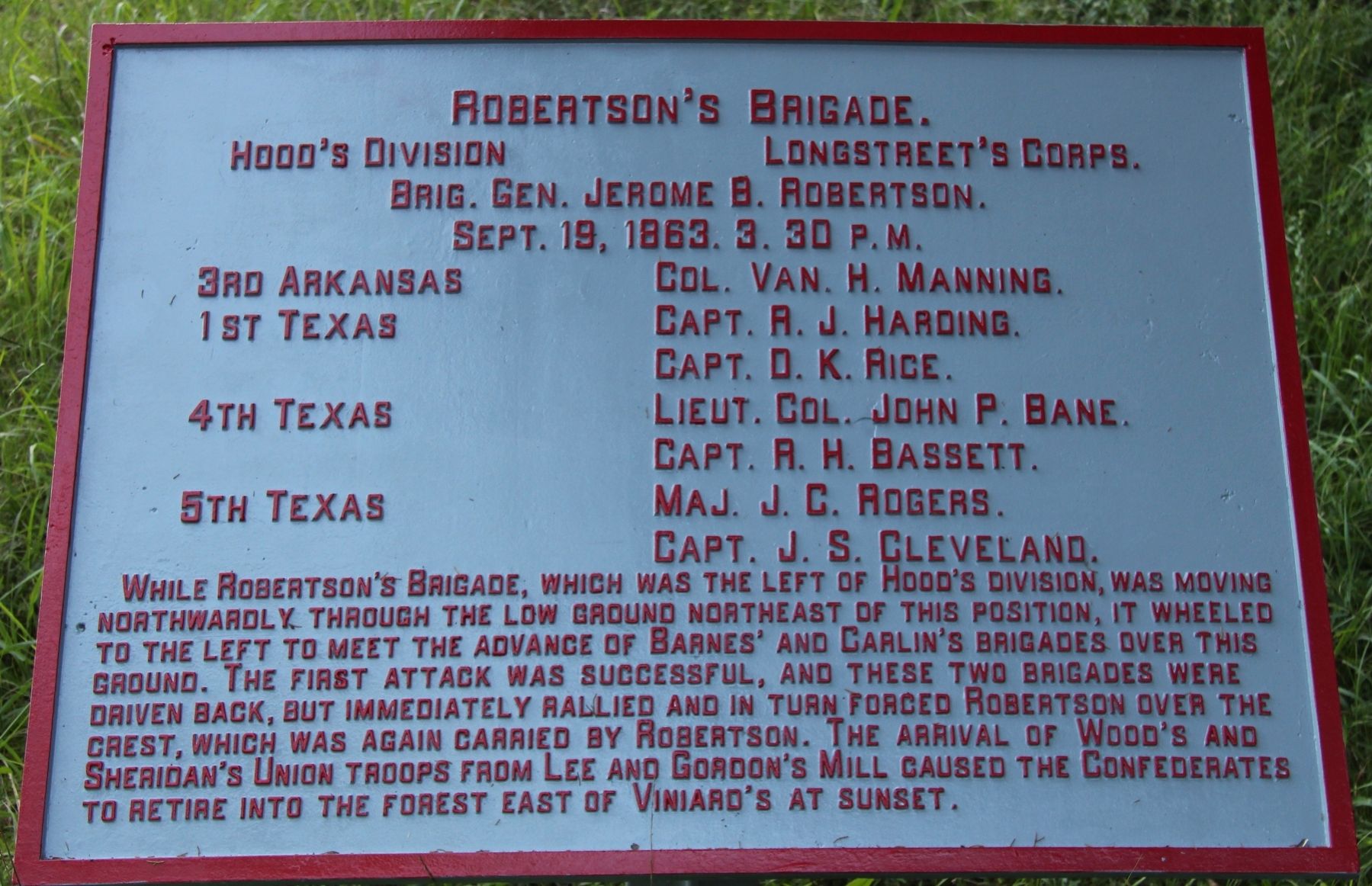 Robertson's Brigade Marker image. Click for full size.