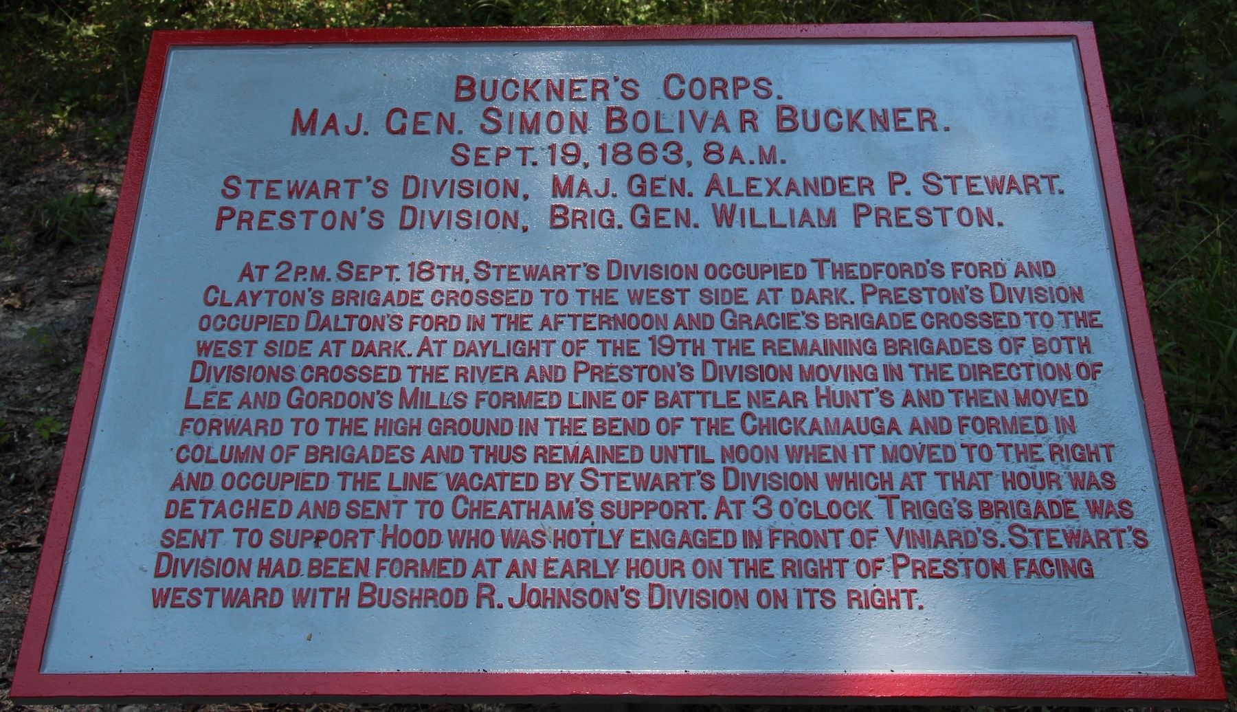 Buckner's Corps Marker image. Click for full size.