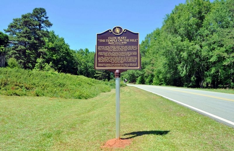 Glen Mary “The Temple on the Hill” Marker, looking north on Linton Road toward Sparta. Click for full size. Glen Mary “The Temple on the Hill” Marker, looking north on Linton Road toward Sparta image. Click for full size.