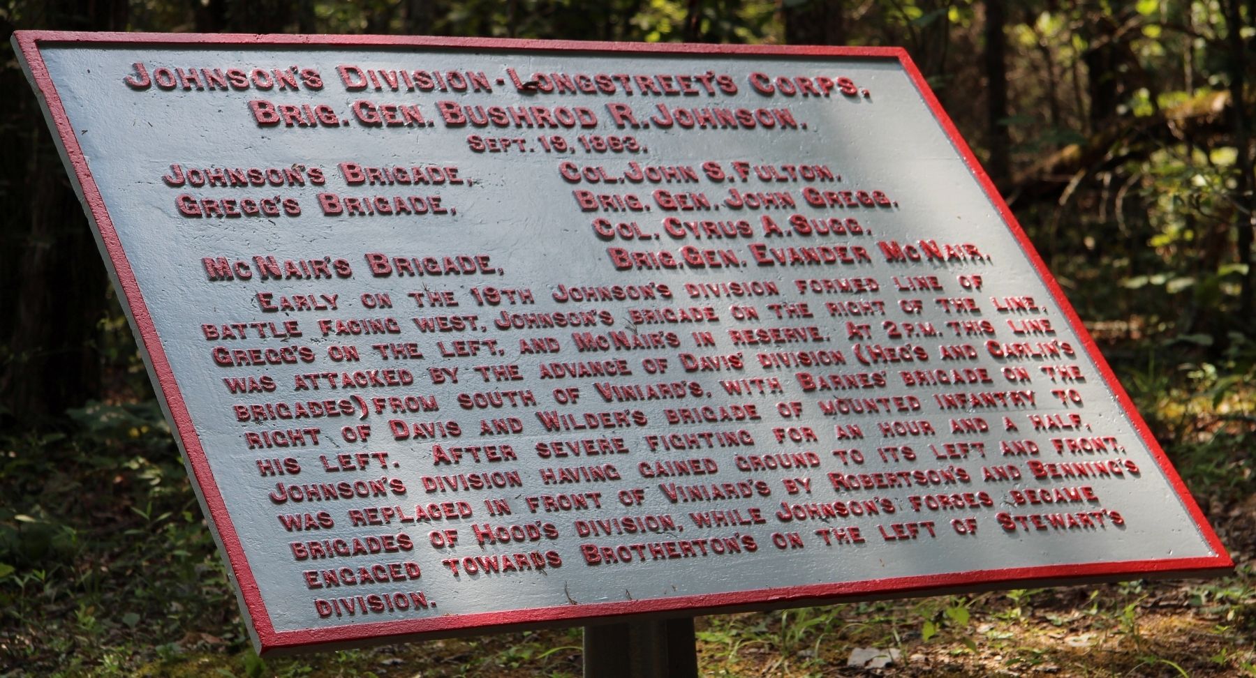 Johnson's Division Marker. Click for full size. Johnson's Division Marker image. Click for full size.