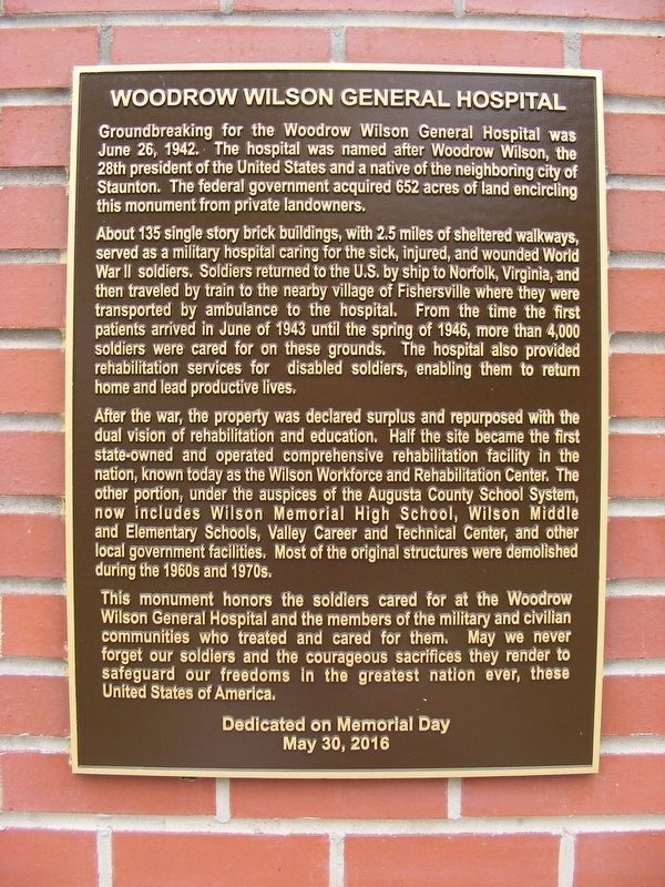 Woodrow Wilson General Hospital Marker image. Click for full size.