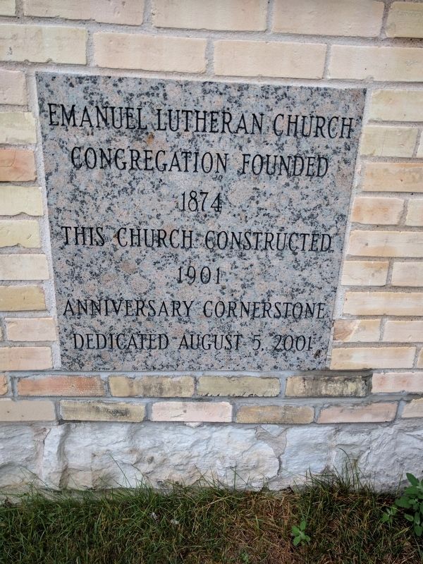 Emanuel Lutheran Church Cornerstone image. Click for full size.