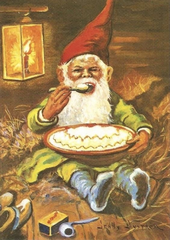 Gnome Eating Porridge image. Click for full size.