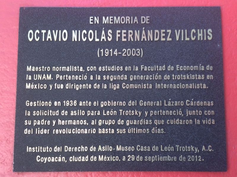 Octavio Nicolás Fernández Vilchis Marker image. Click for full size.