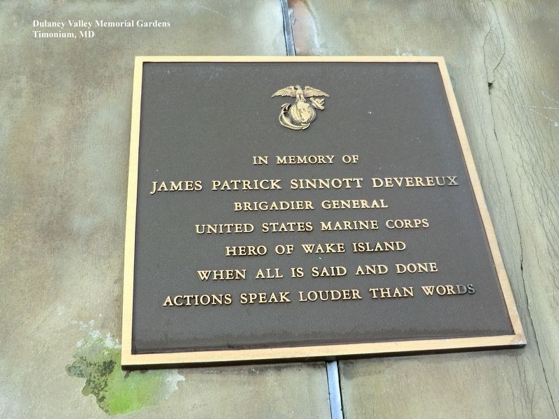 General James P. S. Devereux Memorial Marker image. Click for full size.