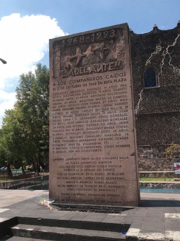 Tlatelolco Massacre of October 2, 1968 Marker. Click for full size. Tlatelolco Massacre of October 2, 1968 Marker image. Click for full size.