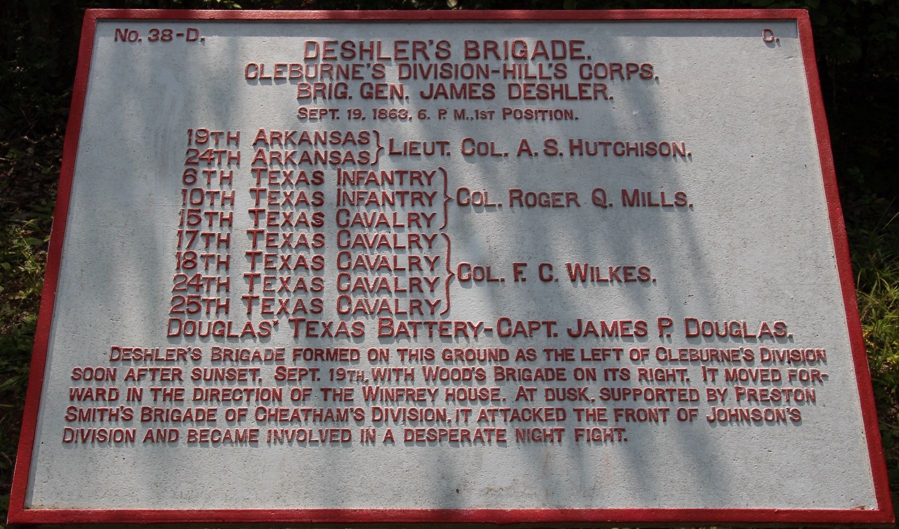 Deshler's Brigade Marker image. Click for full size.