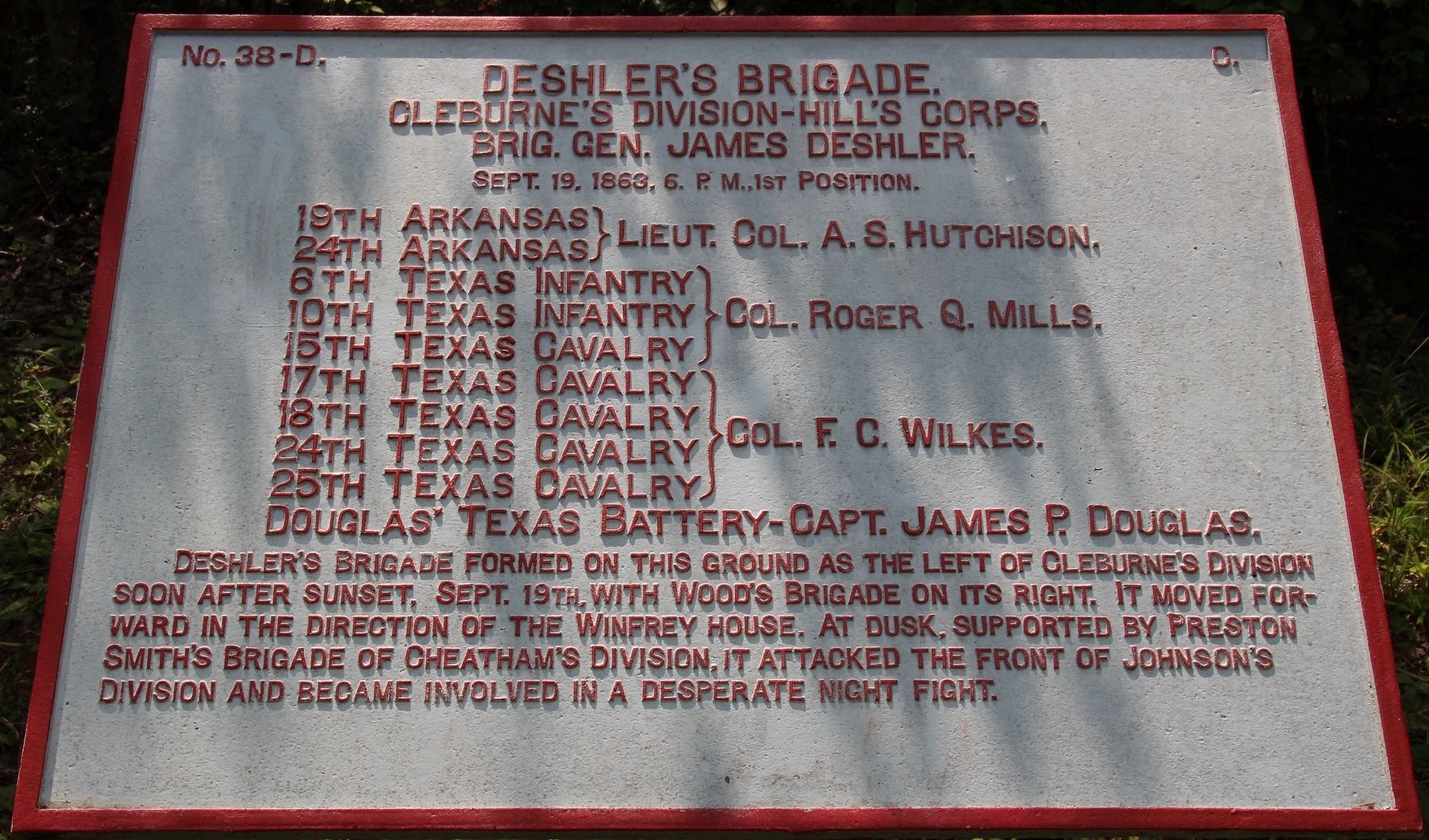 Deshler's Brigade Marker image. Click for full size.