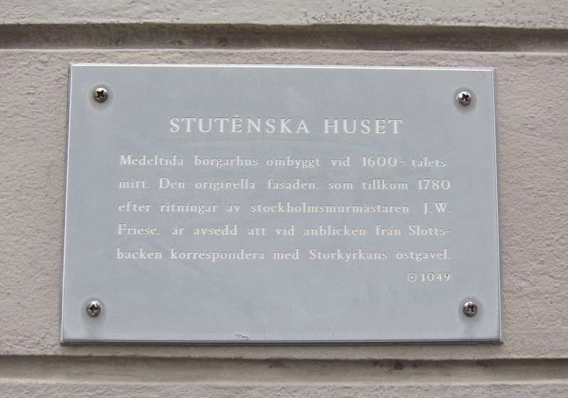 Stutenska Huset / The Stuten Building Marker image. Click for full size.