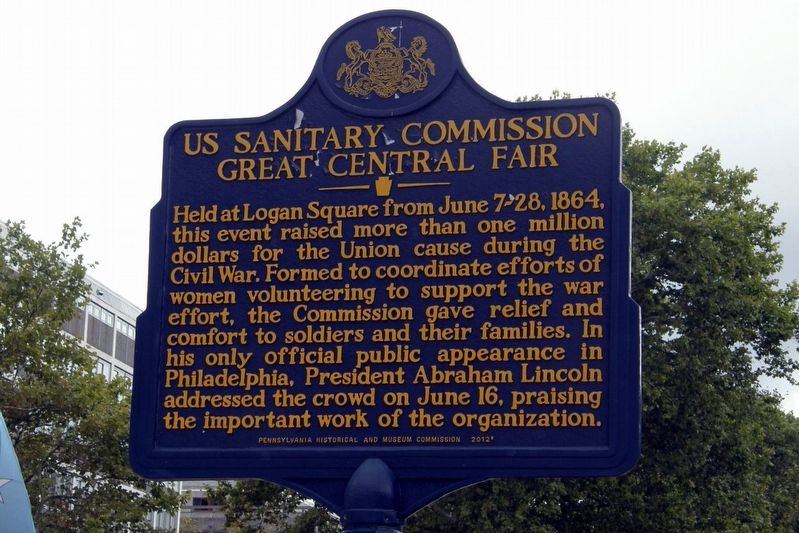 US Sanitary Commission Great Central Fair Marker. Click for full size. US Sanitary Commission Great Central Fair Marker image. Click for full size.