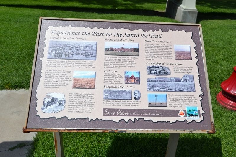 Experience the Past on the Santa Fe Trail Marker. Click for full size. Experience the Past on the Santa Fe Trail Marker image. Click for full size.