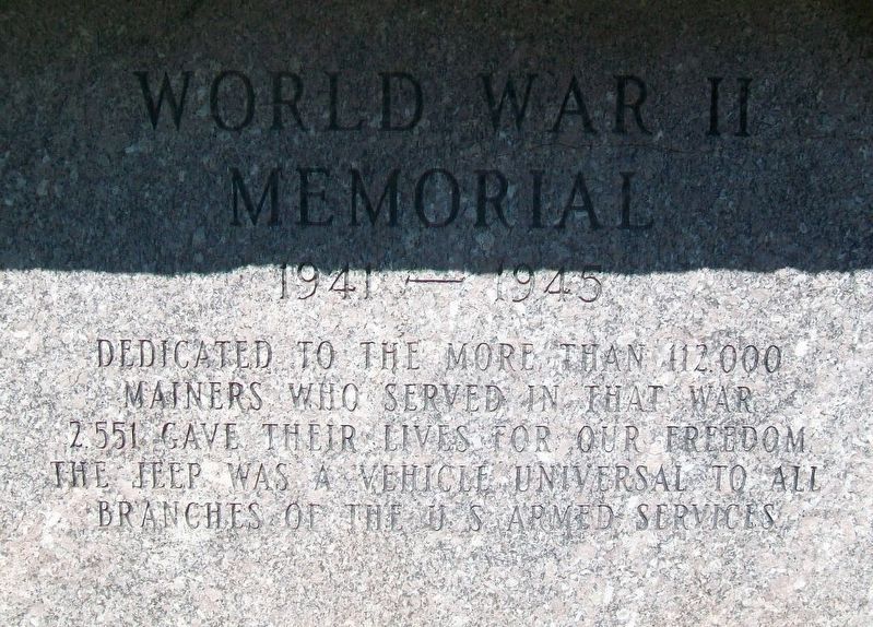 World War II Memorial Marker. Click for full size. World War II Memorial Marker image. Click for full size.