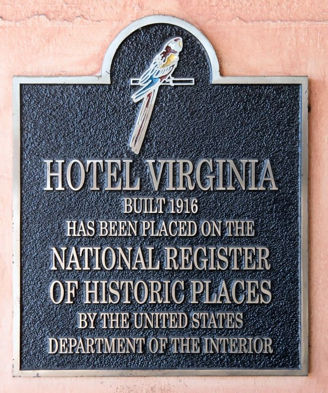 Hotel Virginia NRHP Marker image. Click for full size.