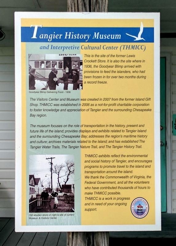 Tangier History Museum and Interpretive Cultural Center (THMICC) Marker image. Click for full size.