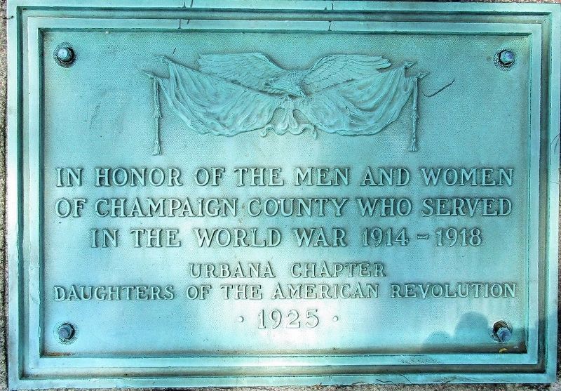 Champaign County World War I Memorial Marker image. Click for full size.