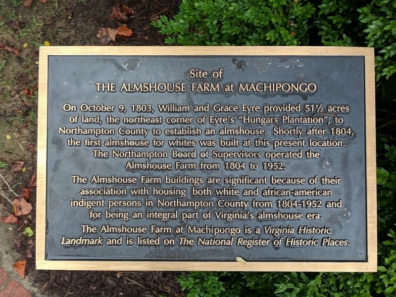 Site of the Almshouse Farm at Machipongo Marker image. Click for full size.