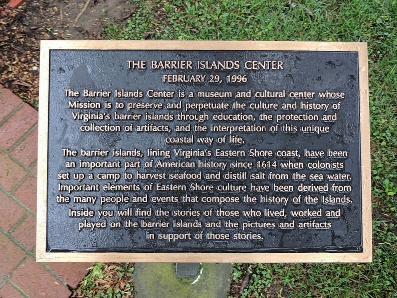 The Barrier Islands Center Marker image. Click for full size.