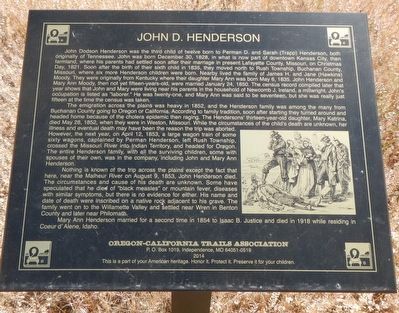 John D. Henderson Marker image. Click for full size.