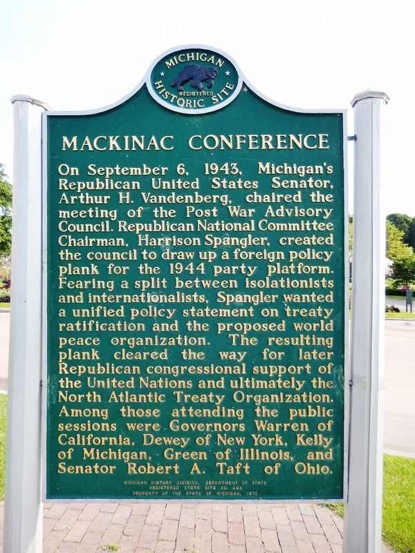 Mackinac Conference Marker. Click for full size. Mackinac Conference Marker image. Click for full size.