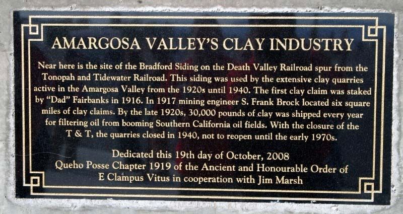 Amargosa Valley's Clay Industry Marker image. Click for full size.