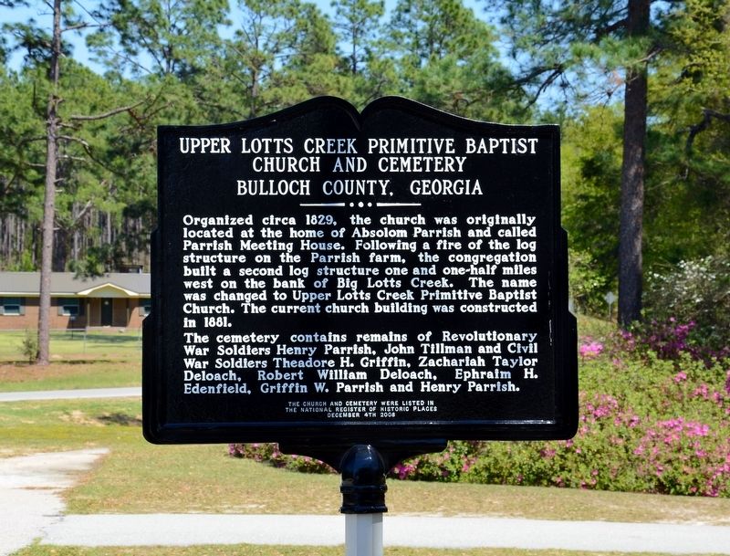 Upper Lotts Creek Primitive Baptist Church and Cemetery Marker image. Click for full size.