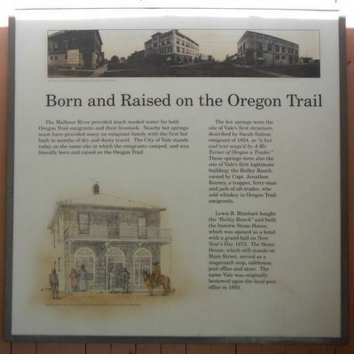 <b>Born and Raised on the Oregon Trail Marker. Click for full size. <b>Born and Raised on the Oregon Trail Marker image. Click for full size.