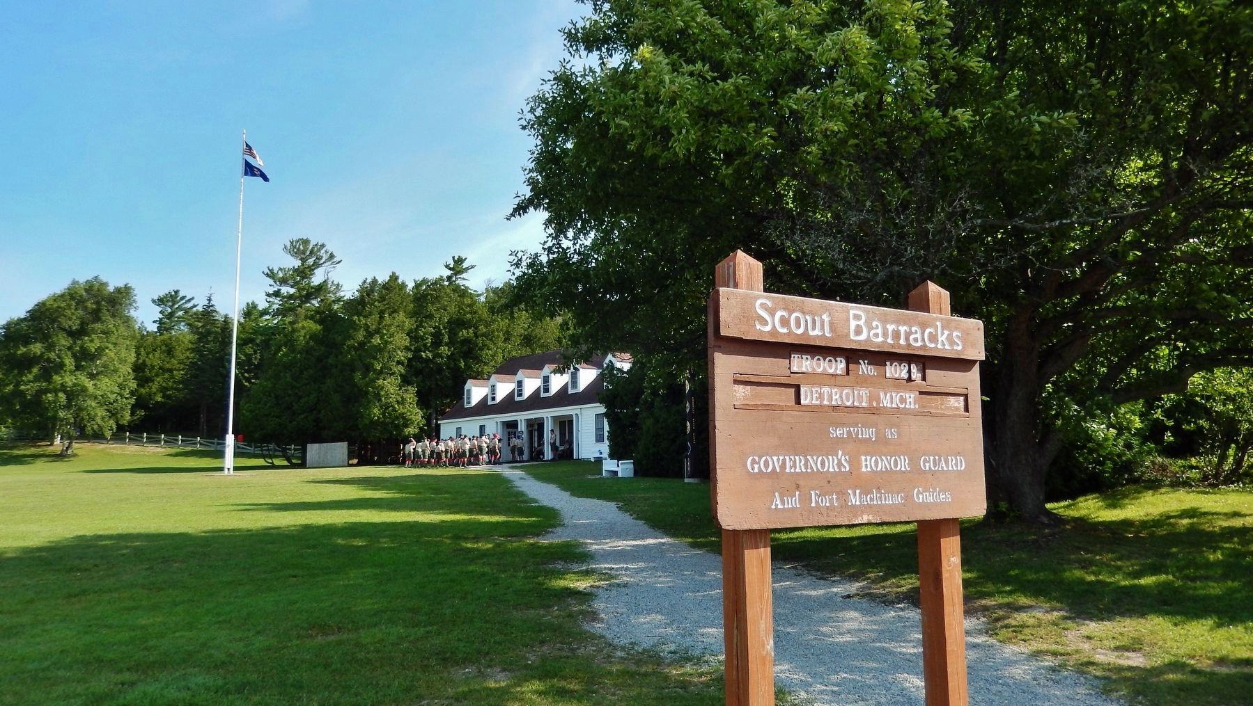Scout Barracks Sign (<i>a few steps from marker</i>) image. Click for full size.