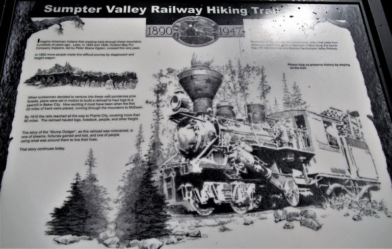 Sumpter Valley Railroad Hiking Trail Marker image. Click for full size.