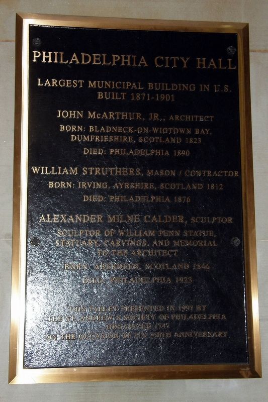 Philadelphia City Hall Marker image. Click for full size.