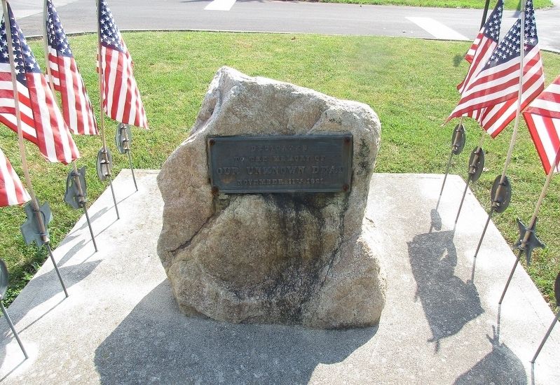 Our Unknown Dead Marker. Click for full size. Our Unknown Dead Marker image. Click for full size.
