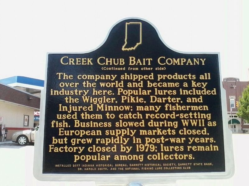 Creek Chub Bait Company Marker image. Click for full size.