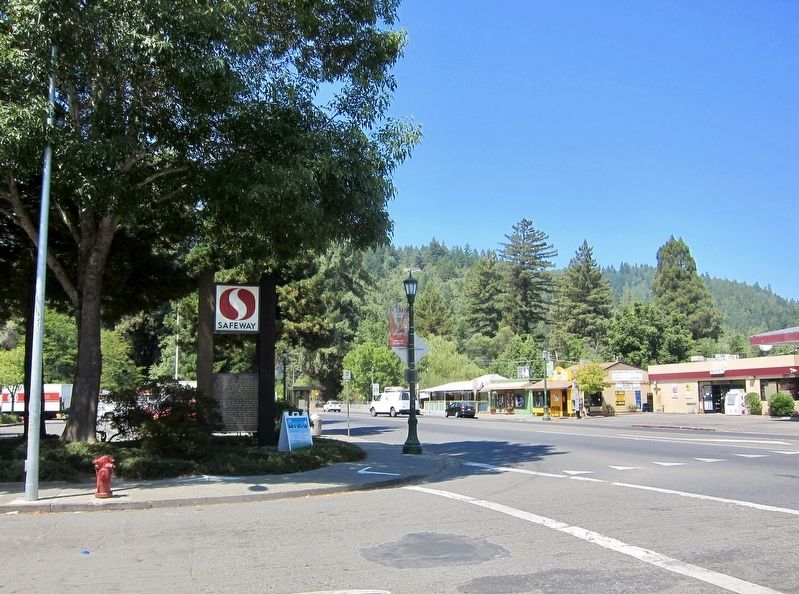 Guerneville Historical Marker Marker - Wide View, Looking West image. Click for full size.