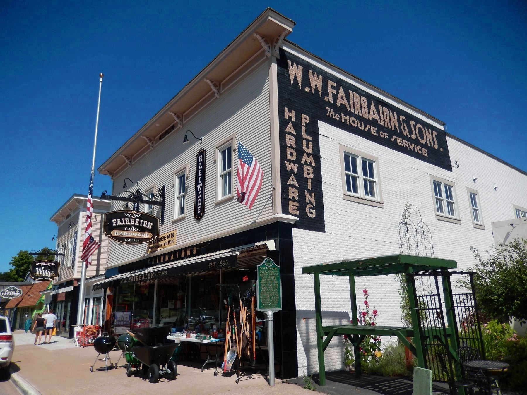 W. W. Fairbairn Hardware Store (<b><i>marker visible at front corner</b></i>) image. Click for full size.