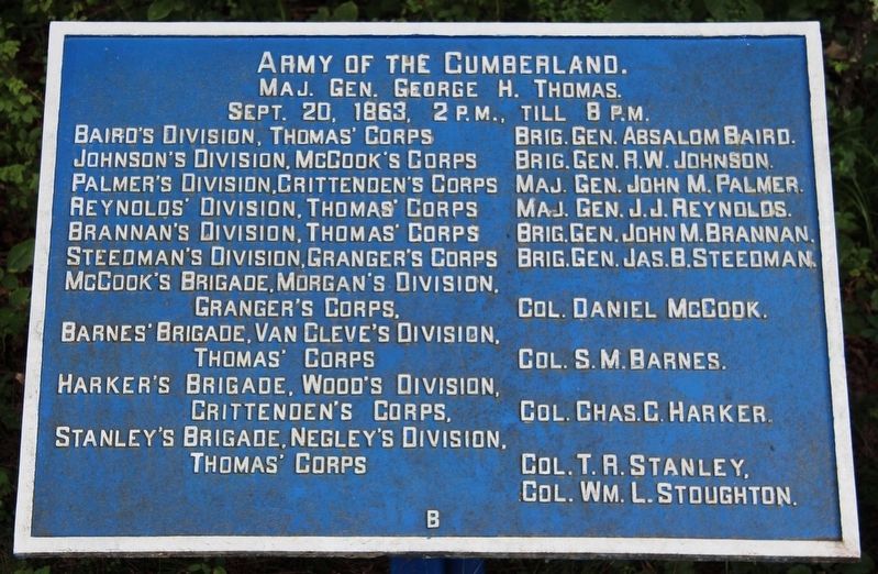 Army of the Cumberland Marker image. Click for full size.