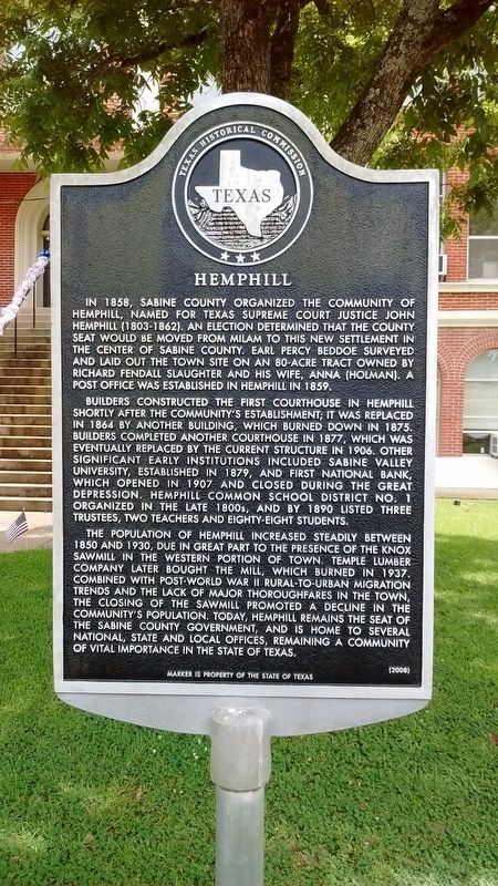 Hemphill Marker. Click for full size. Hemphill Marker image. Click for full size.