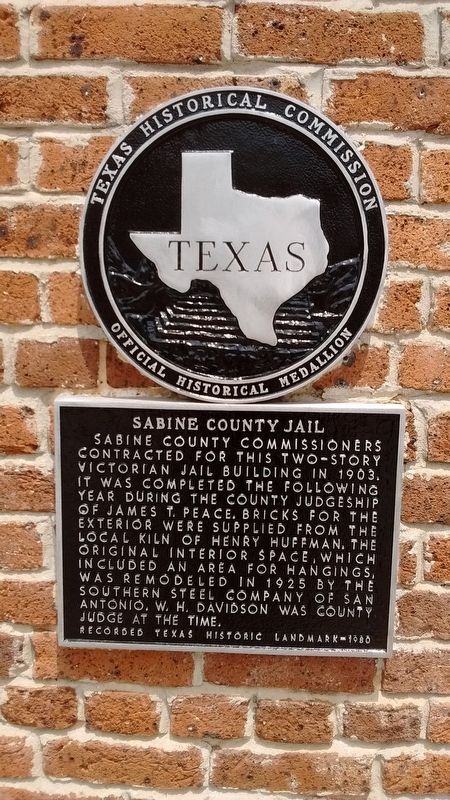 Sabine County Jail Marker image. Click for full size.