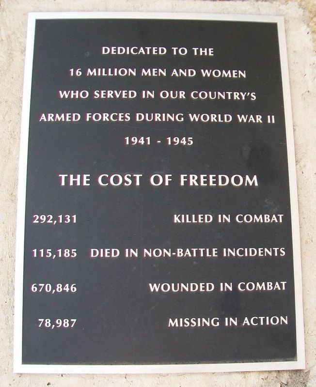 World War II Statistics Marker image. Click for full size.