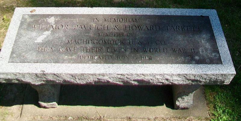 Willmore Pavlich & Howard Tarkett WWII Memorial Bench image. Click for full size.