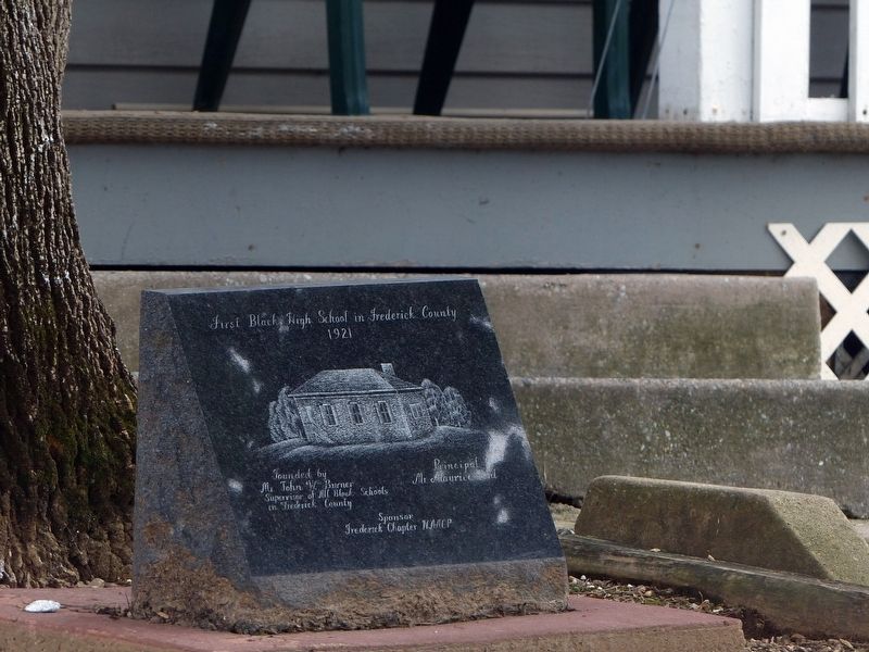 First Black High School in Frederick County Marker. Click for full size. First Black High School in Frederick County Marker image. Click for full size.