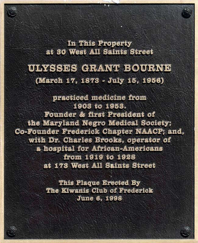 Ulysses Grant Bourne Marker. Click for full size. Ulysses Grant Bourne Marker image. Click for full size.