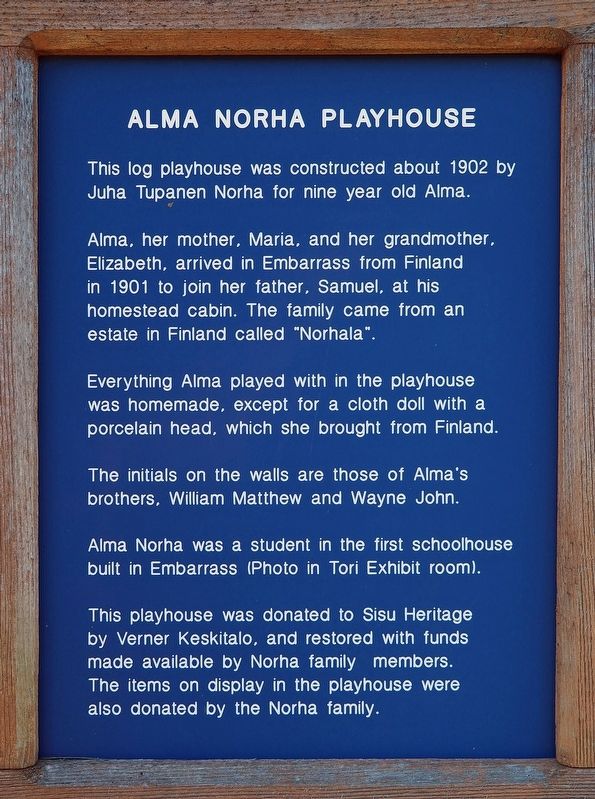 Alma Norha Playhouse marker. Click for full size. Alma Norha Playhouse marker image. Click for full size.