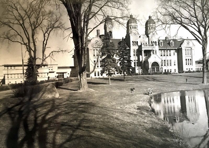 1916 School Building With New Industrial Arts And Homemaking Wing At Left, 1950s. Click for full size. 1916 School Building With New Industrial Arts And Homemaking Wing At Left, 1950s image. Click for full size.