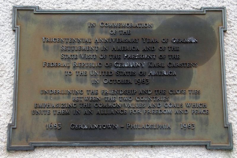 German Tricentennial Anniversary Marker. Click for full size. German Tricentennial Anniversary Marker image. Click for full size.