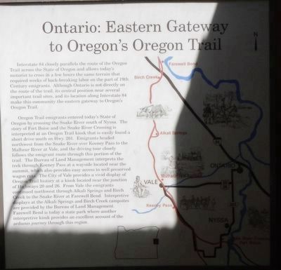Ontario: Eastern Gateway to Oregon's Oregon Trail Marker image. Click for full size.