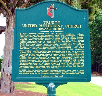 Trinity United Methodist Church Marker (Side 1) image. Click for full size.