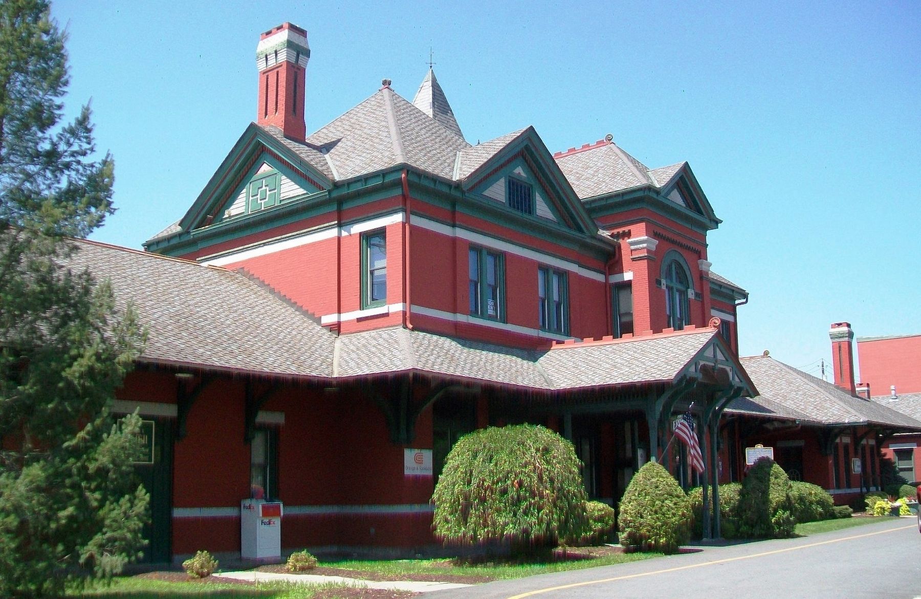 The Erie Depot and Marker image. Click for full size.