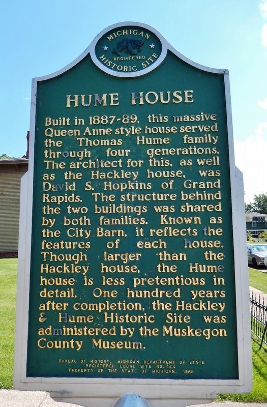 Hume House Marker. Click for full size. Hume House Marker image. Click for full size.