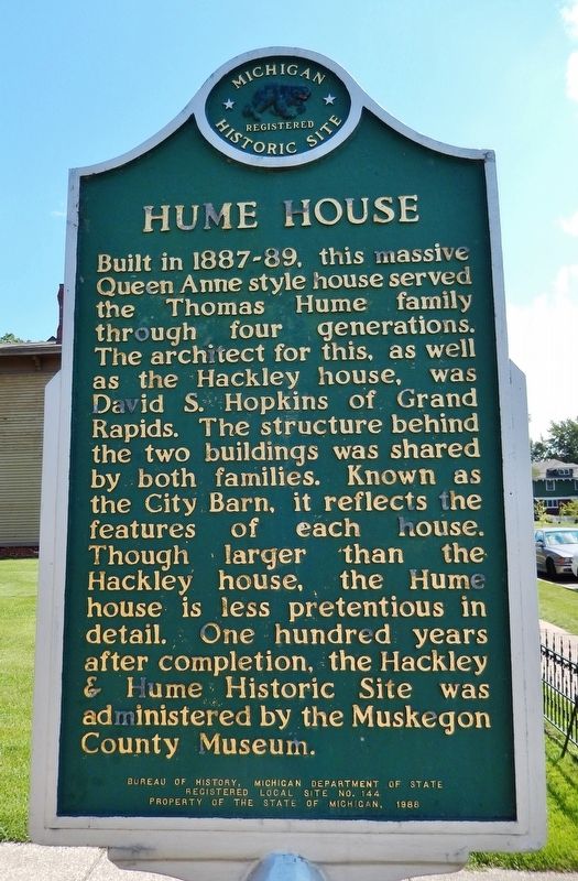 Hume House Marker image. Click for full size.